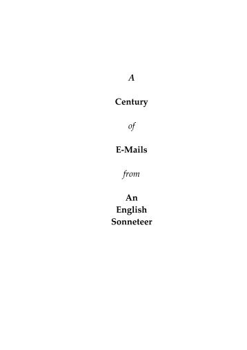 A Century of E-Mails from An English Sonneteer - damowords