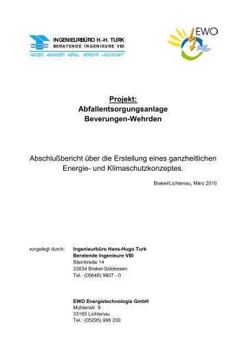 Energie- und Klimaschutzkonzept Deponie Wehrden - Kreis HÃ¶xter