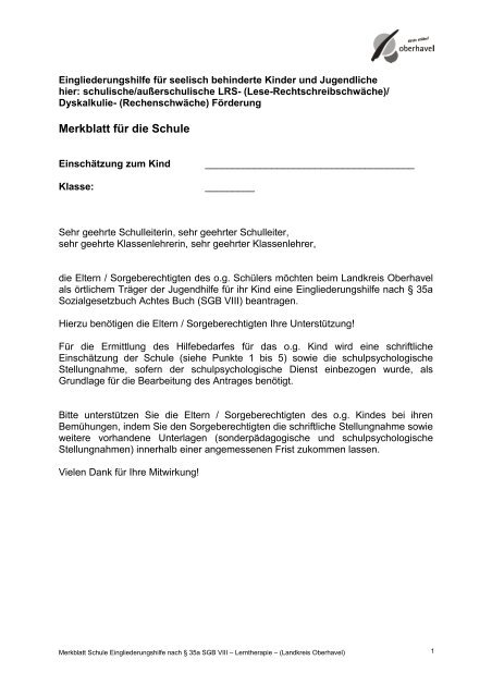 Formloser Antrag Auf Eingliederungshilfe Muster Eingliederungshilfe für seelisch behinderte Kinder und Jugendliche