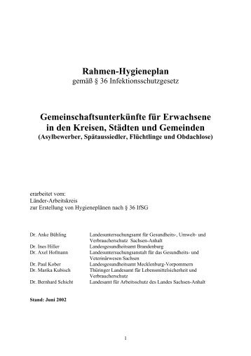 Musterhygieneplan Asylunterkünfte - Kreis Stormarn