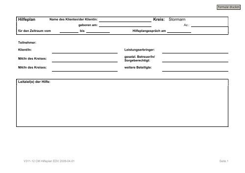 Hilfeplan Kreis: Stormarn