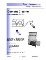 Coolant Cleaner MINI-QUICKSEP® 70 / 120 - Frey + Messmer AG