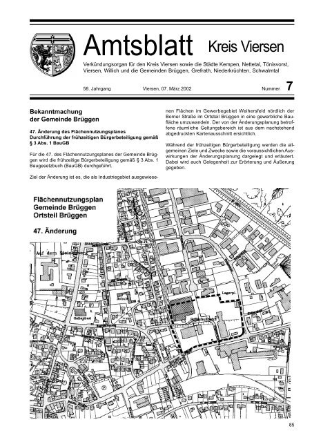 Stadt Im Kreis Viersen Nrw 8 Buchstaben Amtsblatt Kreis Viersen