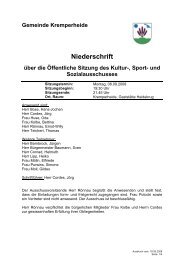 Kultur- Sport- und Sozialausschuss - Gemeinde Kremperheide