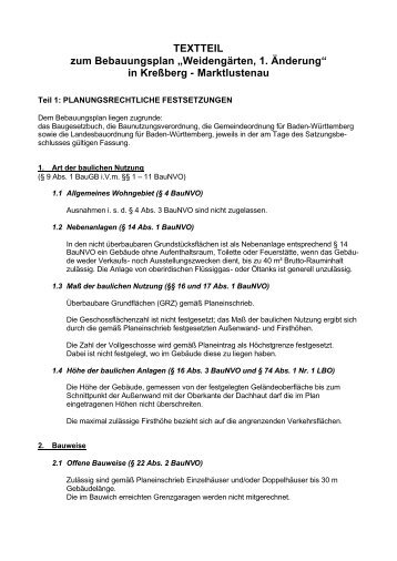 Text zum Bebauungsplan (pdf) - Kressberg