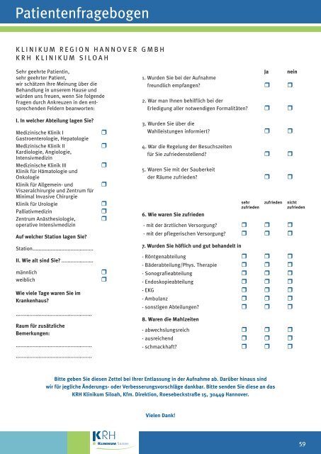 Patienteninformation KRH Klinikum Siloah - Klinikum Region ...