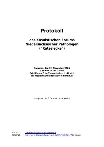 Protokoll - Klinikum Region Hannover GmbH