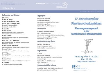 17. Hannöverscher Fiberbronchoskopiekurs - Klinikum Region ...