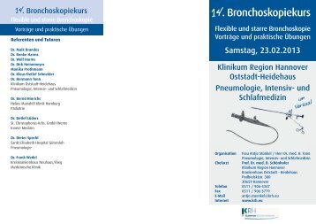 Veranstaltungsprogramm 14. Bronchoskopiekurs - Klinikum Region ...