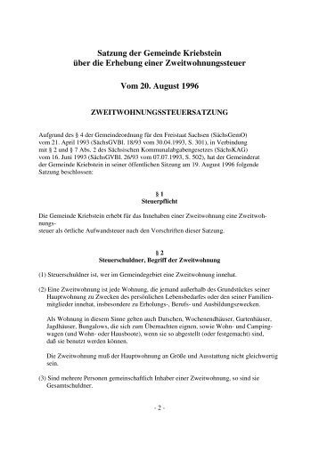 Satzung der Gemeinde Kriebstein über die Erhebung einer ...