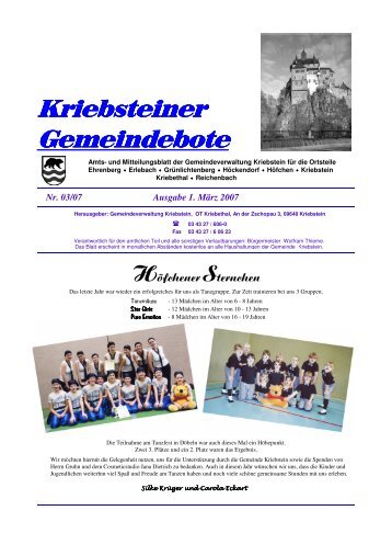 Kriebsteiner Gemeindebote - Gemeinde Kriebstein