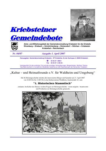 Kriebsteiner Gemeindebote - Gemeinde Kriebstein