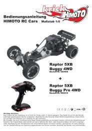 Bedienungsanleitung HIMOTO RC Cars MaÃƒÂŸstab 1:5 Raptor ... - Krick