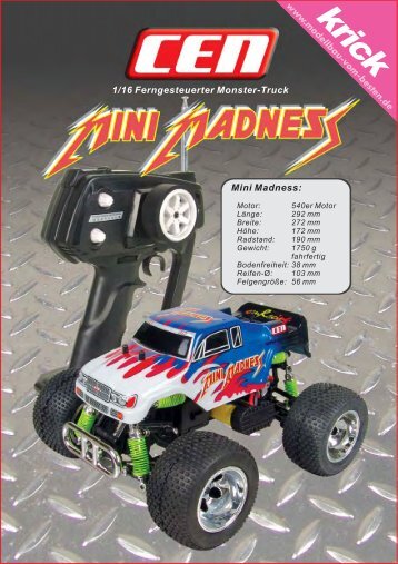 Mini Madness: 1/16 Ferngesteuerter Monster-Truck - Krick