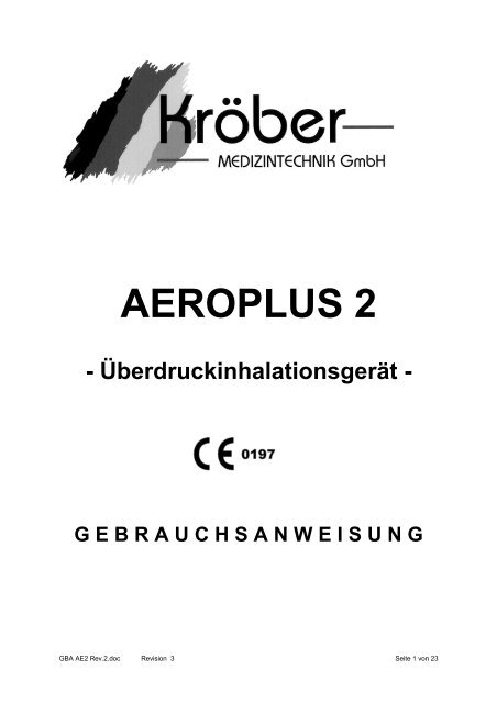 AEROPLUS 2 (deutsch) - KrÃ¶ber Medizintechnik GmbH