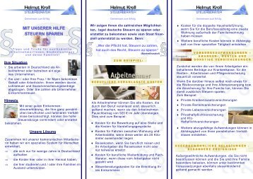 mit unserer hilfe steuern sparen - Steuerberatungsbüro Helmut Kroll