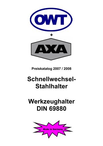 Schnellwechsel-Stahlhalter DIN 69 880 - Kromer GmbH