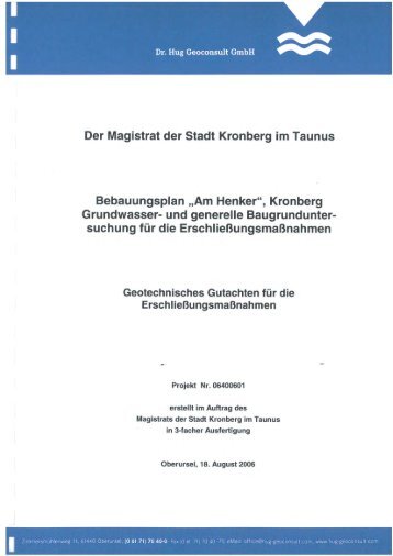 Geotechnisches Gutachten - Stadt Kronberg im Taunus