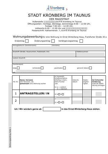 Wohnungsantrag EWH - Stadt Kronberg im Taunus