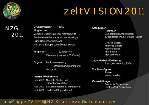 InfoMappe ZV2011 - Narrenzunft Krutstorze Gottenheim