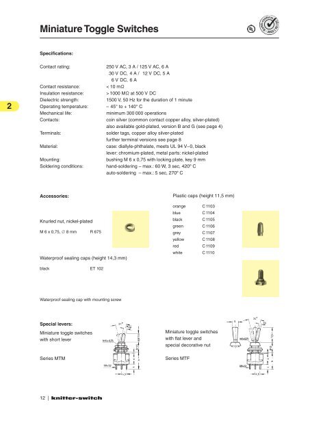 Miniature Toggle Switches 2 - Knitter-Switch