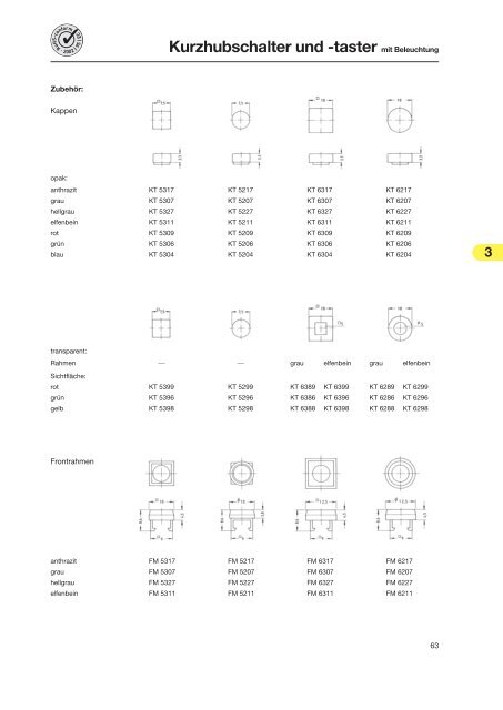 Kurzhubschalter und -taster mit Beleuchtung - Knitter-Switch