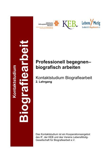 biografisch arbeiten - Katholische Stiftungsfachhochschule (KSFH)