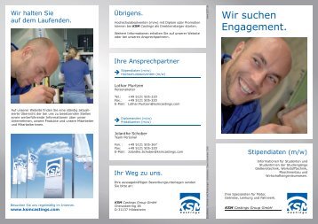 Für nähere Informationen  können Sie sich hier ... - KSM Castings