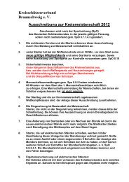 Kreisschützenverband Braunschweig e. V. Ausschreibung zur ...
