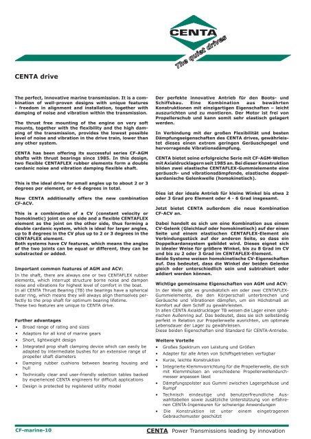 CENTA®-Marine - HAINZL Industriesysteme GmbH