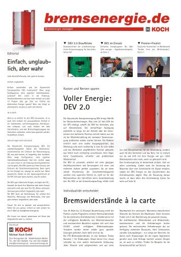 Bremsenergie-Zeitung - Michael Koch GmbH