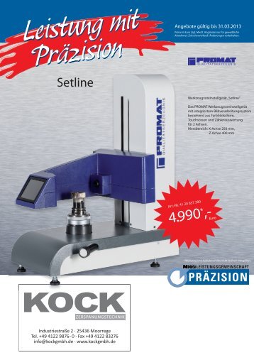 Promat Werkzeug-Voreinstellgerät 2012 (.pdf 2,1 MB - Kock ...