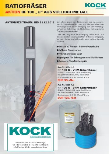 VHM-Ratiofräser (.pdf 1,5 MB) - Kock Werkzeugtechnik