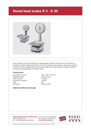 Datasheet (PDF, 302 kb) - KUGEL medical