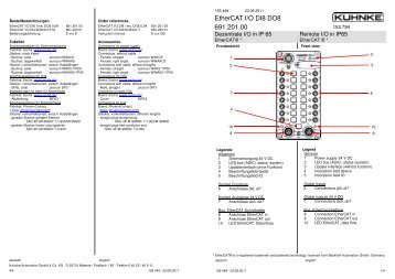 EtherCAT I/O 8DI/8DO IP65 Beipack pdf - Kuhnke