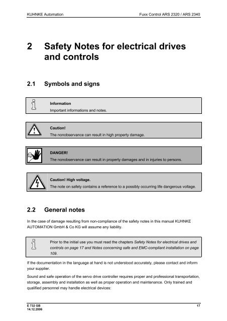 Fuxx Control - ARS 2320 / ARS 2340 Instruction Manual - Kuhnke