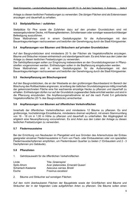 9. Änderung des Bebauungsplanes 70 / 6 für Königswinter-Ittenbach ...