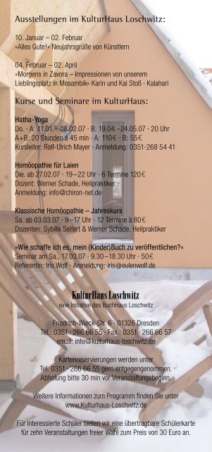 Veranstaltungsprogramm - Kulturhaus Loschwitz