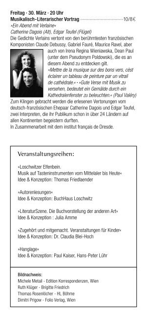 Veranstaltungsprogramm - Kulturhaus Loschwitz