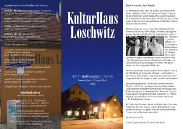 Veranstaltungsprogramm - Kulturhaus Loschwitz