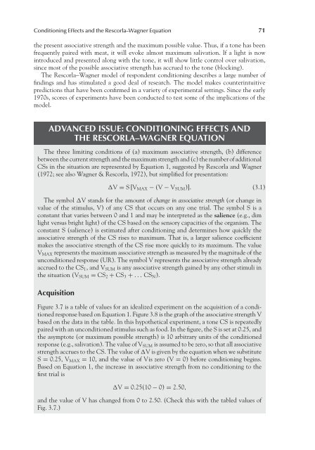 Conditioning effects