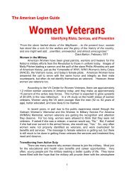 The American Legion Guide Women Veterans Identifying Risks, Services, and Prevention
