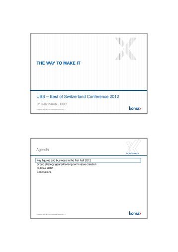 UBS Best of Switzerland Conference (21 September ... - Komax Group
