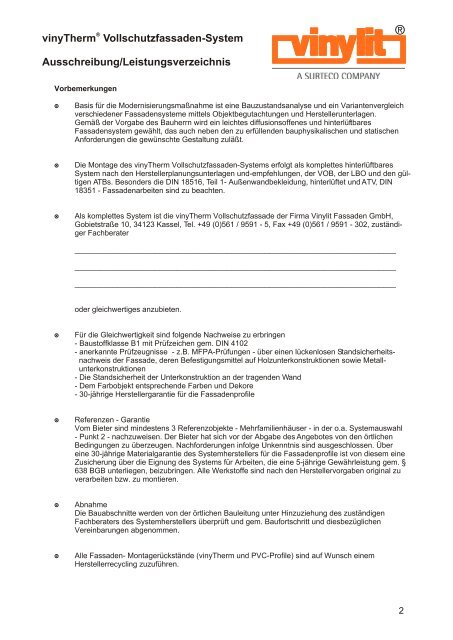 Ausschreibungstext vinyTherm aus der D-PM.cdr