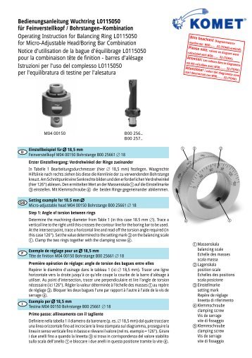 Bedienungsanleitung Wuchtring L0115050 - Komet Group