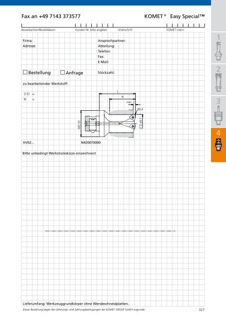 Katalog Bohrungsbearbeitung Kapitel Easy Special - komet group