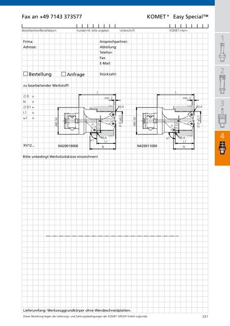 Katalog Bohrungsbearbeitung Kapitel Easy Special - komet group