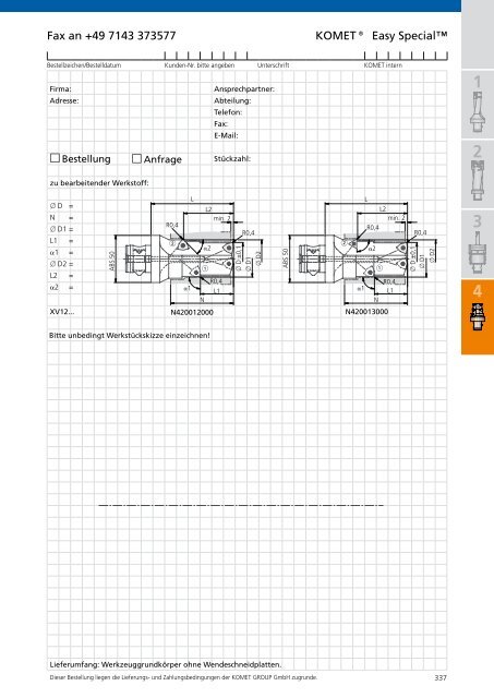 Katalog Bohrungsbearbeitung Kapitel Easy Special - komet group