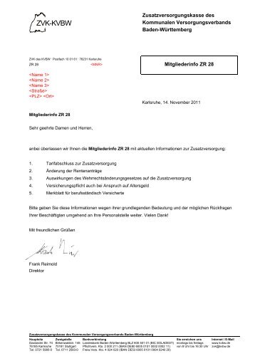 Mitgliederinfo ZR 28 - Kommunaler Versorgungsverband Baden ...