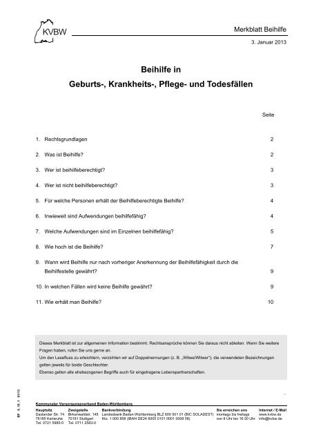 Allgemeine Information über das Beihilferecht - Kommunaler ...